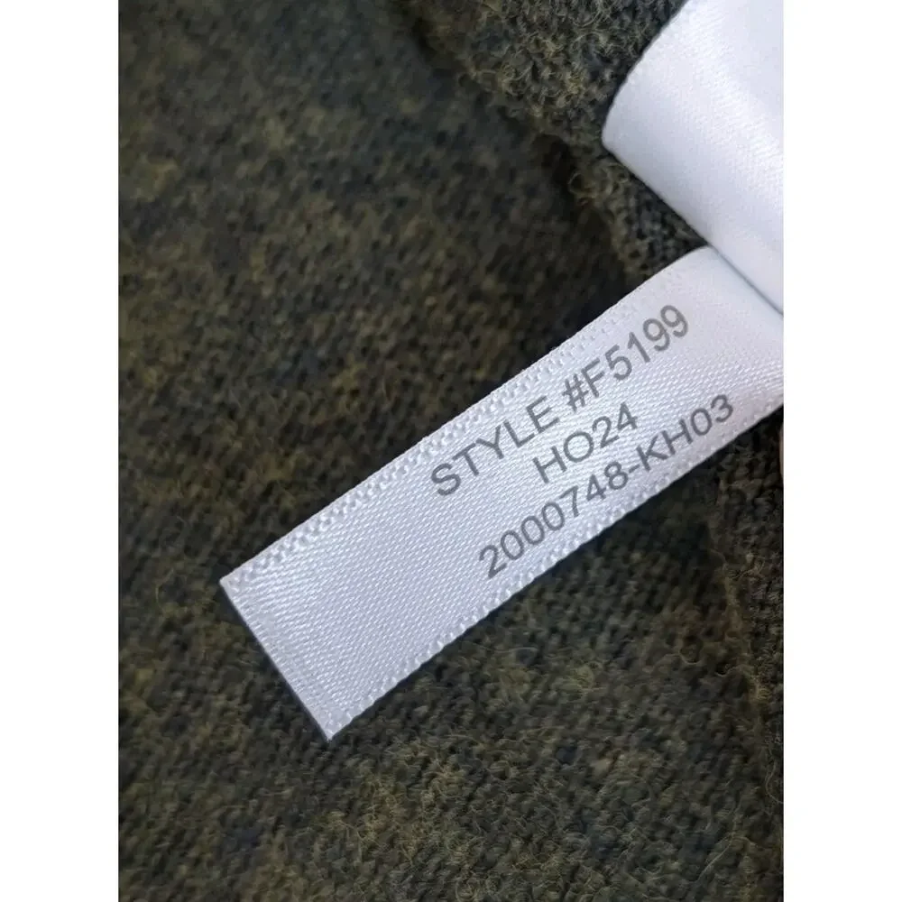 J.CREW Sweater Women XS Olive Green Heather Teddie Pullover Cotton Merino Wool
